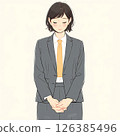A female business person looking down apologizes 126385496