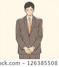 Male business person looking down, apologizing, apologizing 126385508