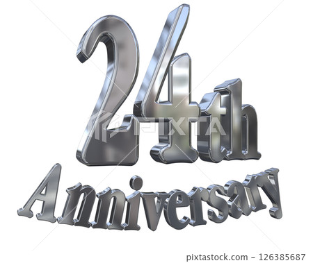 3DCG text "24th Anniversary/24th Anniversary Mark Sparkle" 126385687