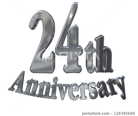3DCG text "24th Anniversary/24th Anniversary Mark Sparkle" 126385688