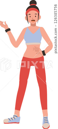 fit woman providing expert workout guidance and fitness coaching 126385756