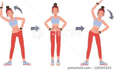 Active woman doing step workout exercise for fitness, cardio, and strength training indoors Active woman doing step workout exercise for fitness, cardio, and strength training indoors 126385820