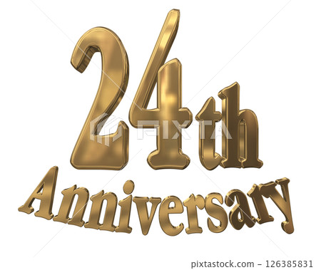 3DCG文字“24週年/24週年紀念馬克·斯帕克” 126385831