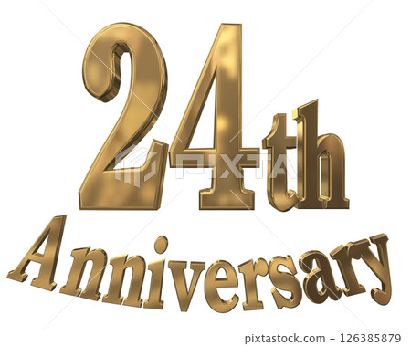 3DCG文字“24週年/24週年紀念馬克·斯帕克” 3DCG文字“24週年/24週年紀念馬克·斯帕克” 126385879