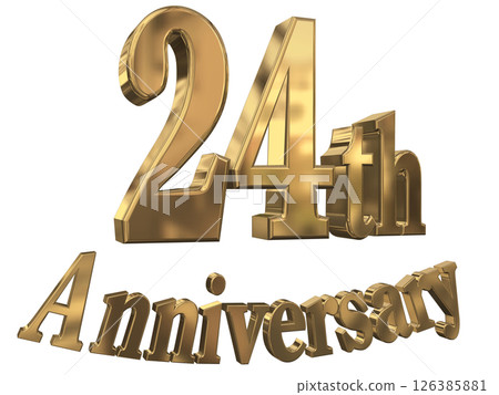 3DCG文字“24週年/24週年紀念馬克·斯帕克” 126385881