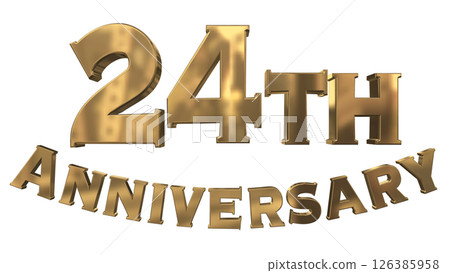 3DCG文字“24週年/24週年紀念馬克·斯帕克” 126385958