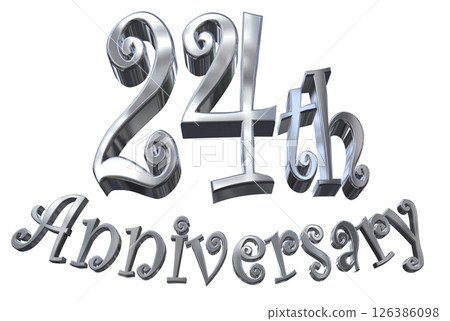 3DCG text "24th Anniversary/24th Anniversary Mark Sparkle" 126386098