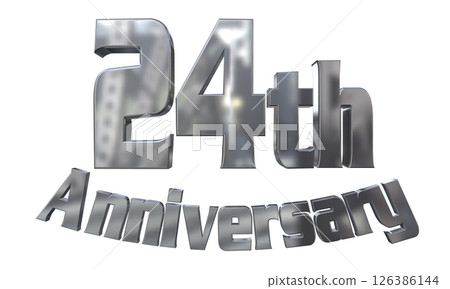3DCG text "24th Anniversary/24th Anniversary Mark Sparkle" 126386144