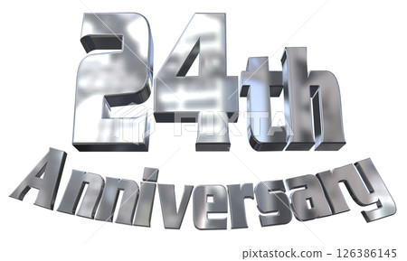 3DCG text "24th Anniversary/24th Anniversary Mark Sparkle" 126386145