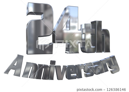 3DCG文字“24週年/24週年紀念馬克·斯帕克” 126386146