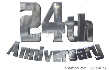 3DCG文字“24週年/24週年紀念馬克·斯帕克” 3DCG文字“24週年/24週年紀念馬克·斯帕克” 126386147