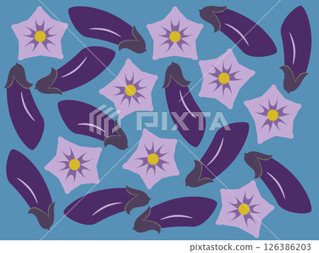 Eggplant and eggplant flower illustration Eggplant and eggplant flower illustration 126386203