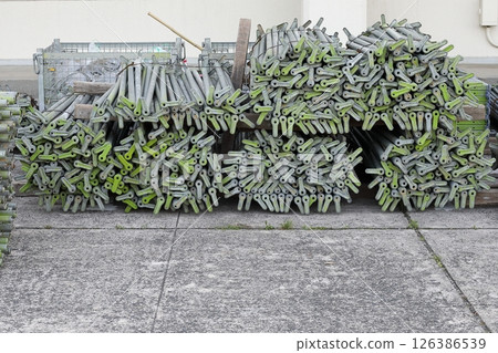 Construction site scaffolding materials 126386539