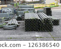 Construction site scaffolding materials 126386540