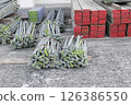 Construction site scaffolding materials 126386550