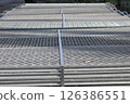 Construction site scaffolding materials 126386551