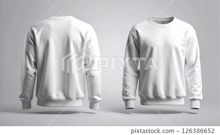 White sweatshirt clothing fashion mockup material 126386652