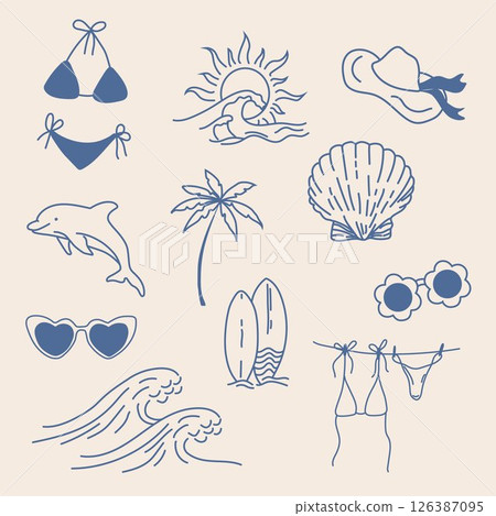 Tropical Summer Beach Collection. Fun and Playful Design Tropical Summer Beach Collection. Fun and Playful Design 126387095