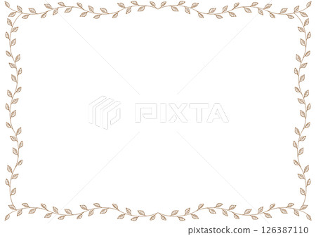 簡單的葉子線描框架 126387110