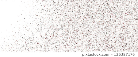 Minimal coffee particle texture. Brown coffee granules on white background. Granule scatter and dust particle. 126387176