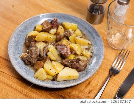Beef stew with mushrooms and potatoes Beef stew with mushrooms and potatoes 126387367