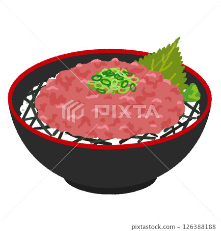 Illustration of Negitoro bowl Illustration of Negitoro bowl 126388188