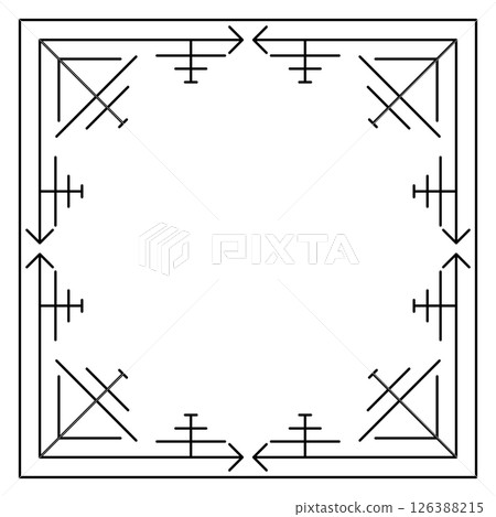 Line geometric frame. Modern decorative linear background. 126388215