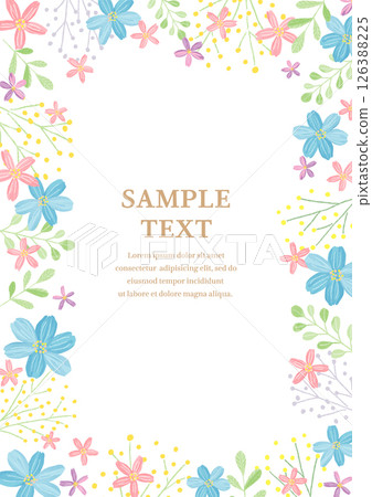 Cute small flower frame vertical Cute small flower frame vertical 126388225