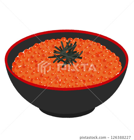 Illustration of Ikura bowl 126388227