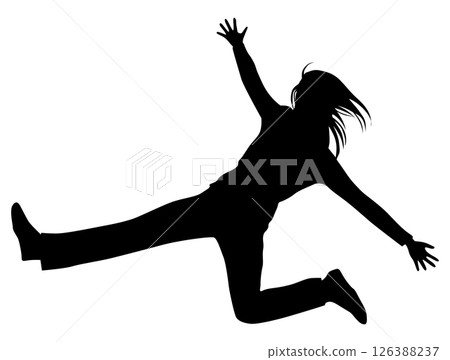 墜落的女人剪影 126388237
