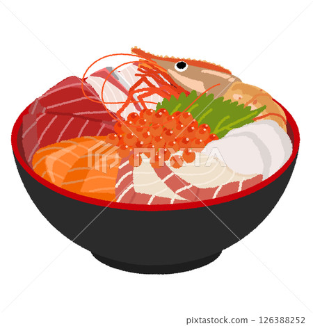 Illustration of seafood bowl Illustration of seafood bowl 126388252