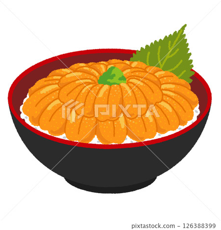 Illustration of sea urchin bowl Illustration of sea urchin bowl 126388399
