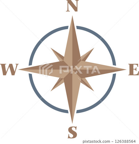 Cardinal direction of compass illustration vector element. Navigation system in maps. Traveling, Journey, geography and adventure theme. Cardinal point such as North, East, South and West Cardinal direction of compass illustration vector element. Navigation system in maps. Traveling, Journey, geography and adventure theme. Cardinal point such as North, East, South and West 126388564