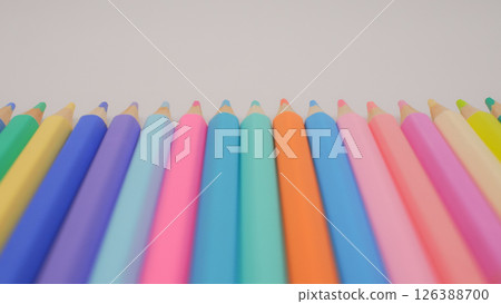 alignment of colorful pencils in a perfect arc, evokes a sense of unity, symmetry, and vibrant balance 126388700