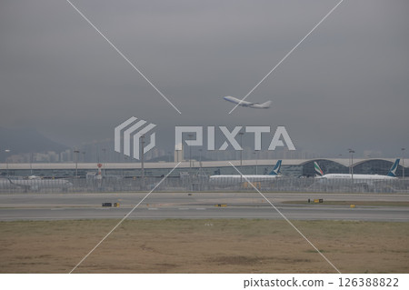 March 29 2025 Passenger Jet Taking Off From Modern Airport Against March 29 2025 Passenger Jet Taking Off From Modern Airport Against 126388822