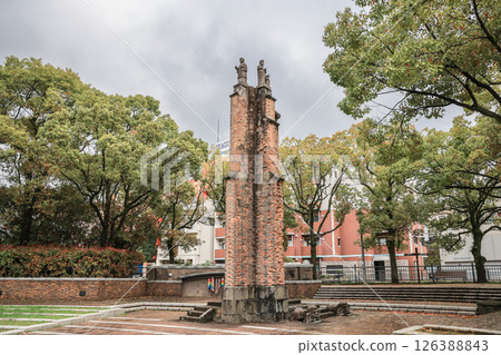 March 28 2025 March 28 2025 Historic Brick Tower with Statues Underovercast Skies March 28 2025 March 28 2025 Historic Brick Tower with Statues Underovercast Skies 126388843