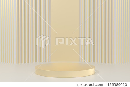Empty promotion stage, product presentation, 3d 126389010