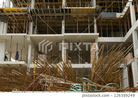 Reinforced Concrete Building Frame Under Construction Reinforced Concrete Building Frame Under Construction 126389249