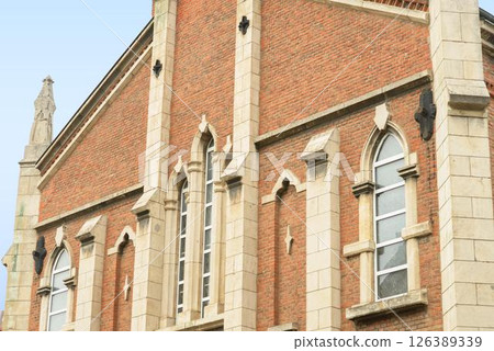 Neo Gothic Revival Church Facade 126389339