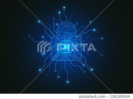 Abstract premium artificial intelligence security digital with circuit design concept. Abstract technology background protect system innovation for business. Vector illustration Abstract premium artificial intelligence security digital with circuit design concept. Abstract technology background protect system innovation for business. Vector illustration 126389504