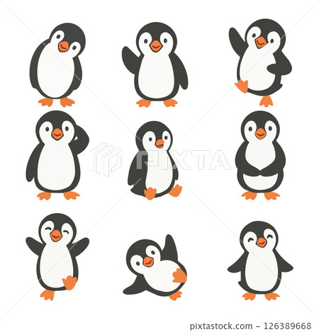 Cartoon Penguin Doodle Clipart Collection Cartoon Penguin Doodle Clipart Collection 126389668