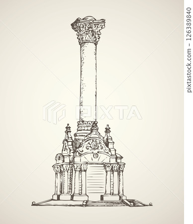 High podium. Vector drawing High podium. Vector drawing 126389840
