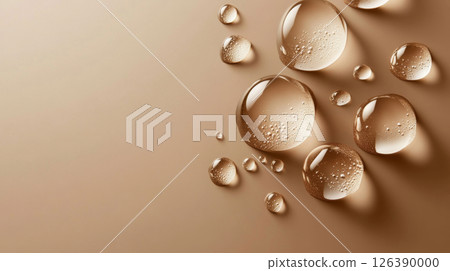 Water Droplets on a Smooth Beige Surface Water Droplets on a Smooth Beige Surface 126390000