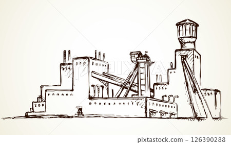 Plant at the mine. Vector drawing Plant at the mine. Vector drawing 126390288