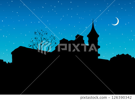 Street of old town. Vector drawing 126390342