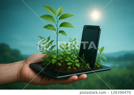 Image of the fusion of technology and nature 126390470
