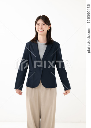 Middle female business woman Middle female business woman 126390486