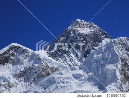 Everest, also named Sagarmatha seen from Kala Patthar, Nepal. 126390862