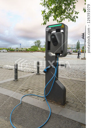 a charging station for electric cars in Tbilisi, Georgia a charging station for electric cars in Tbilisi, Georgia 126391079