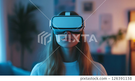 Student Using Virtual Reality and Tablet for Learning Student Using Virtual Reality and Tablet for Learning 126391138